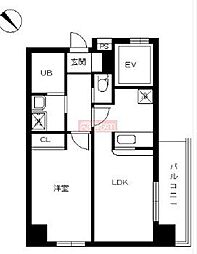スカイコート後楽園WEST 1LDKの間取図画像