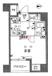 スカイコート文京湯島 1Kの間取図画像