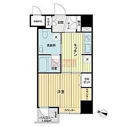 ダイアパレス二番町 1Kの間取図画像
