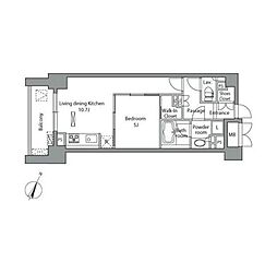レジディア水道橋 1LDKの間取図画像