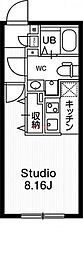 パセオ文京茗荷谷 1Kの間取図画像