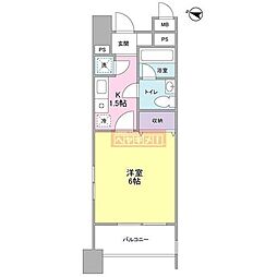 ロネスタR文京護国寺 1Kの間取図画像