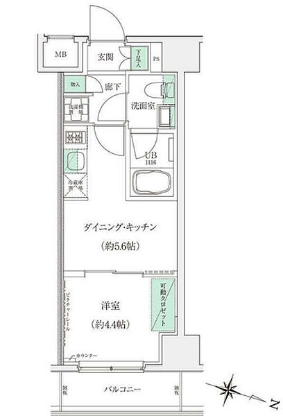 東京都板橋区本町(賃貸マンション1DK・2階・25.08㎡)の写真 その2