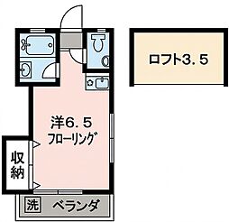 リバーサイド港南 ワンルームの間取図画像