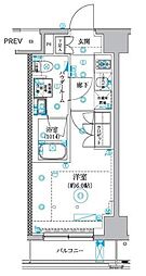 セジョリ横浜睦町 4階1Kの間取り