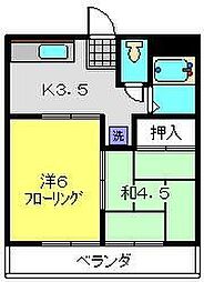 サン・クレール横浜A棟 1階2Kの間取り