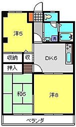 セントレ港南 1階3DKの間取り