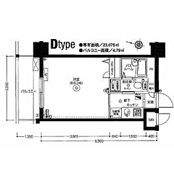 エルミタージュ横濱阪東橋（エルミタージュヨコハマバンドウバシ 5階1Kの間取り