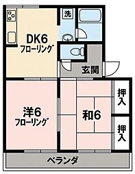 メゾン槙 2DKの間取図画像