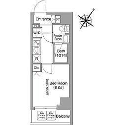 コンフォリア・リヴ横浜阪東橋(コンフォリアリヴヨコハマバンド 1Kの間取図画像
