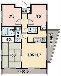 サニーハイツ 3LDKの間取図画像