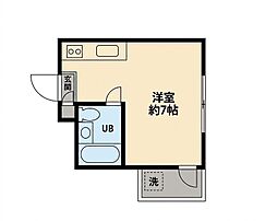 シャトル大恵・E ワンルームの間取図画像