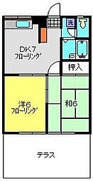 エステートピアアマガイ 2DKの間取図画像