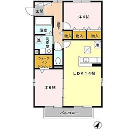 iスクエアウィング 2LDKの間取図画像