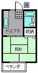 北見ハイツ 1Kの間取図画像