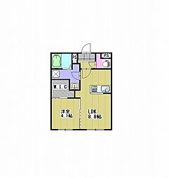 Asuta Lumina(アスタ・ルミナ） 2階1LDKの間取り