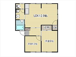 サンライフトキワ 2階2LDKの間取り