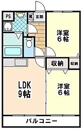 サンライズ21 2LDKの間取図画像