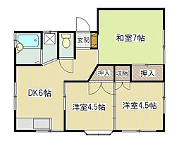 ハイツ唐沢3 3DKの間取図画像