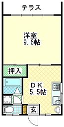 グリーンハイツいくら 1DKの間取図画像