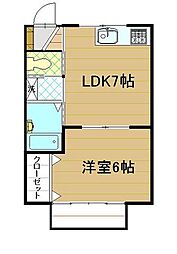 ヴィラージュ飯田ノースビル 1LDKの間取図画像