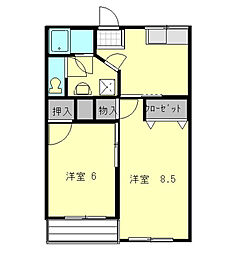 コーポアルプス 2DKの間取図画像
