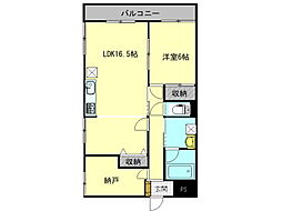 ル・クール 1SLDKの間取図画像