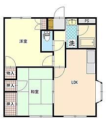 ホーミーハイツ湯川 2LDKの間取図画像