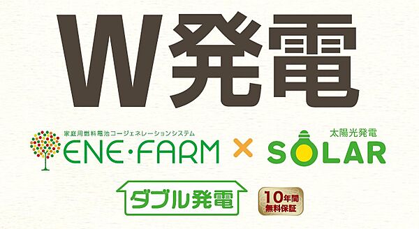 【ソラエネスマート採用可能(オプション)】「太陽光発電」と24時間安定した電力を供給できる「エネファーム」。この2つからなる「ダブル発電」は、環境性、快適性、経済性に優れた、理想的な発電システムです。