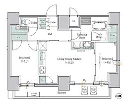 ワンルーフレジデンス板橋大山 5階2LDKの間取り