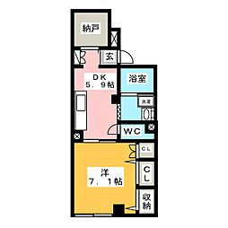 セピアコートMK 1階1DKの間取り