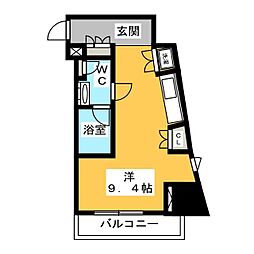 パークアクシス新板橋ウエスト 5階ワンルームの間取り
