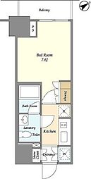 ラティエラ板橋 6階1Kの間取り