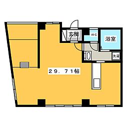 メゾン千早 1階ワンルームの間取り