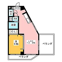 ロワ・リビエール 5階1LDKの間取り