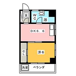 池袋第2ヒルハイム 1DKの間取図画像