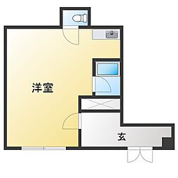 いそべマンション ワンルームの間取図画像