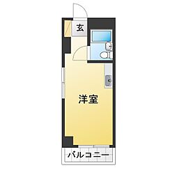 ハイツオーエド ワンルームの間取図画像