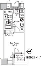 プライムアーバン池袋 1Kの間取図画像