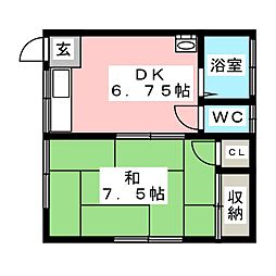 第一要荘 1DKの間取図画像