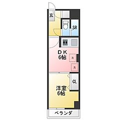 ベルメゾン池袋 1DKの間取図画像