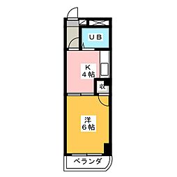 グレースヒルズ 1Kの間取図画像