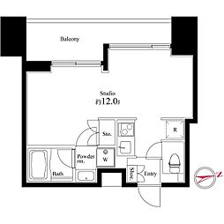 スクエアガーデン池袋 1Kの間取図画像