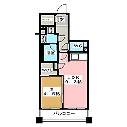 パークアクシス大塚 6階1LDKの間取り