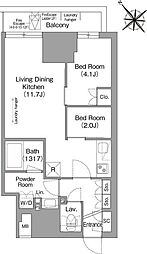 コンフォリア・リヴ東池袋 3階2LDKの間取り