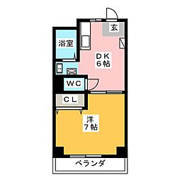サニーコート滝野川 2階1DKの間取り