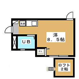 アヴァンセ西ヶ原 2階ワンルームの間取り