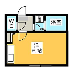 パークヒルズ上池袋 1階ワンルームの間取り