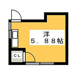 北大塚コーポ ワンルームの間取図画像