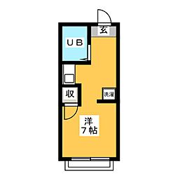 グリーンパーク飛鳥 ワンルームの間取図画像